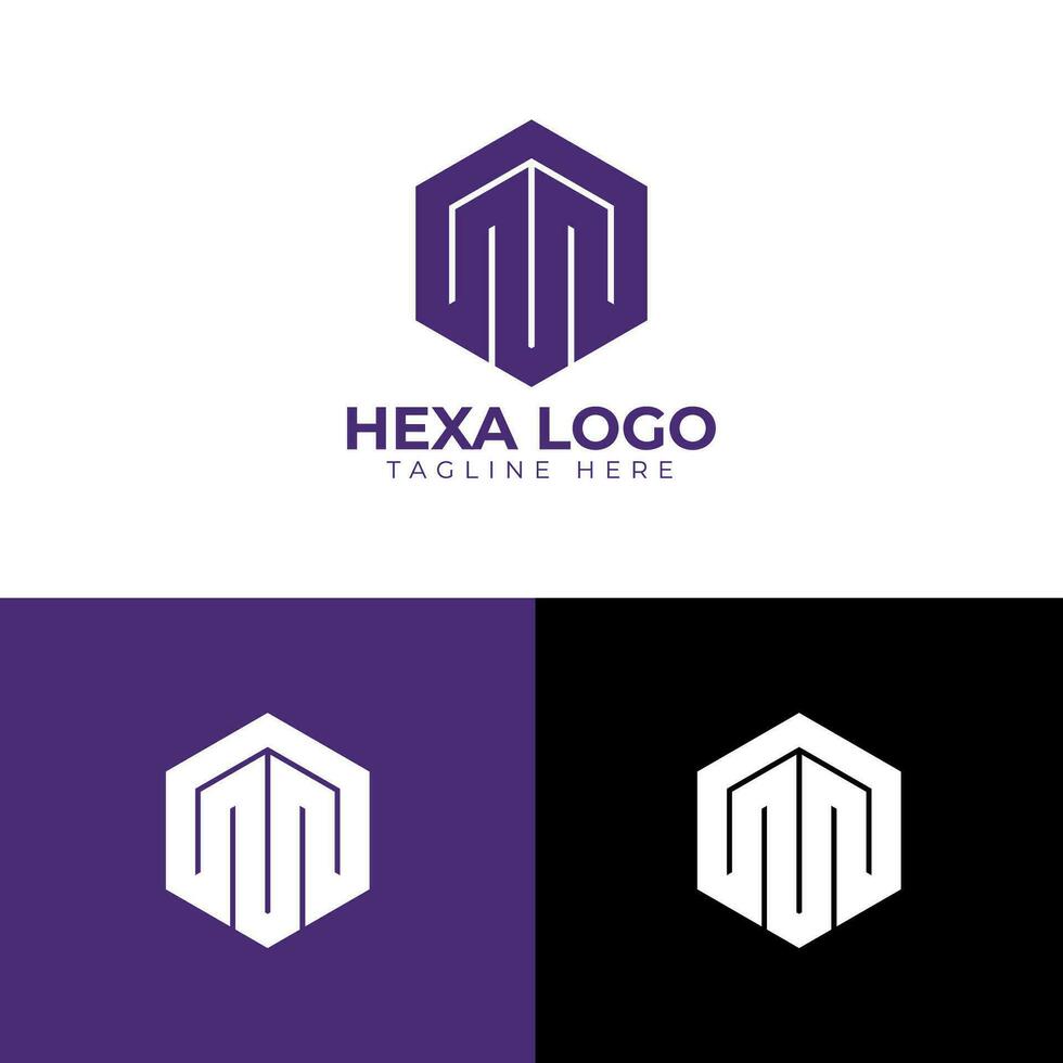 letra logo diseño por hexágono vector