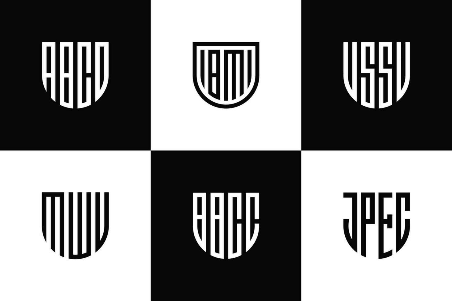 Shield letter logo design bundle pack vector