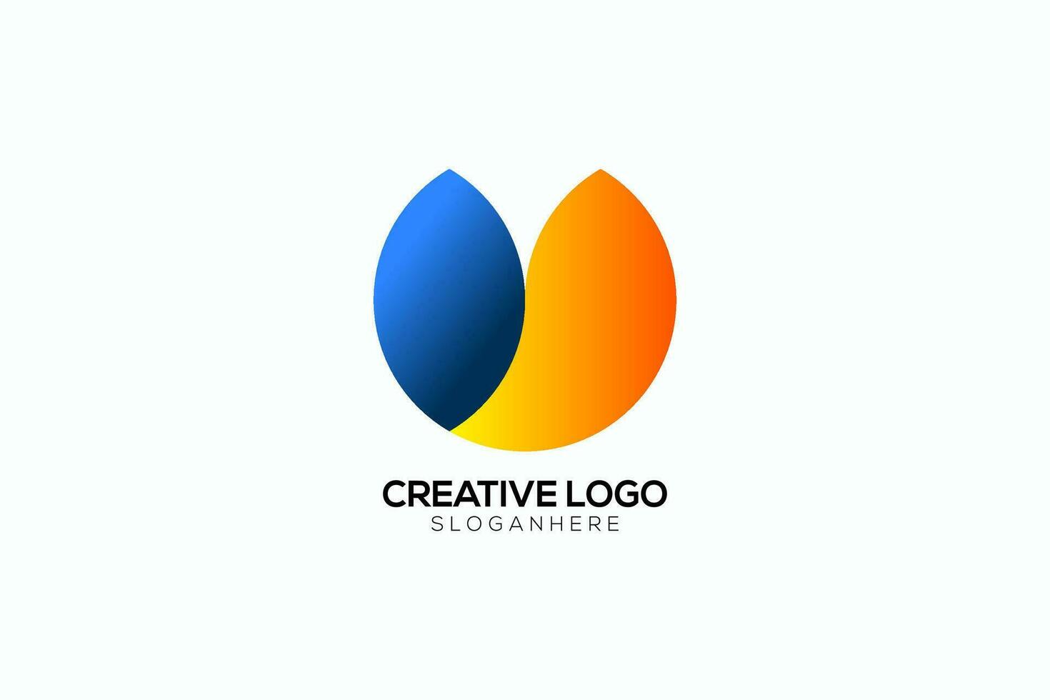 Modern creative circle O and U colorful logo design vector template, OU logo design illustration