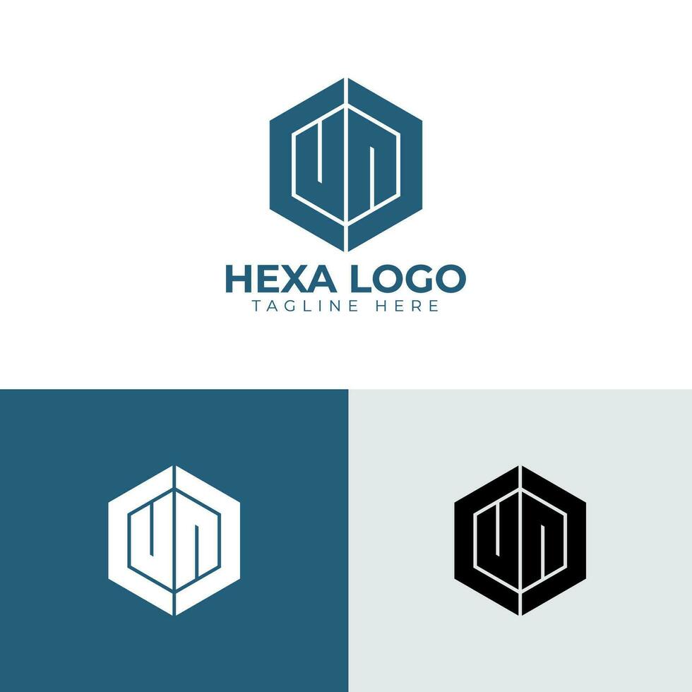 letra logo diseño por hexágono vector