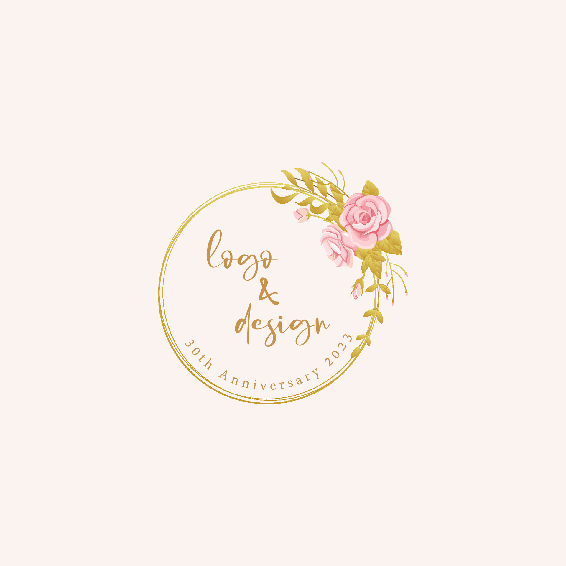 Monogram logo design flower illustration