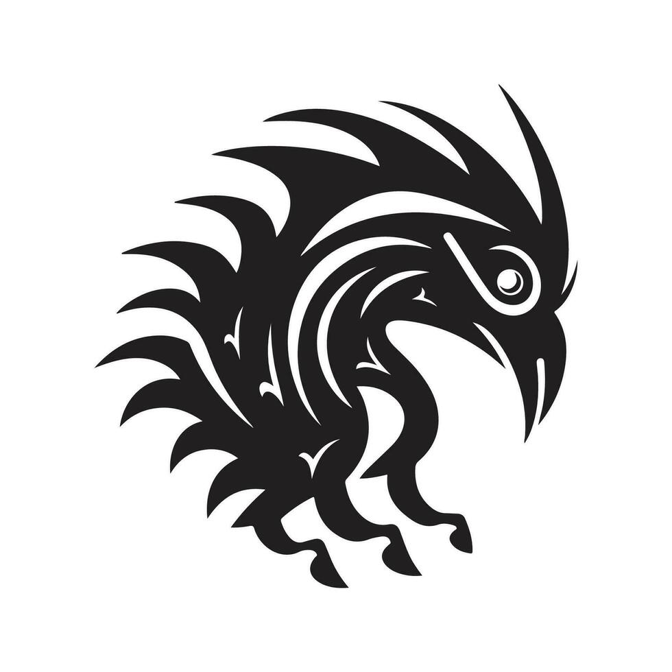 animal mytical creature, vintage logo line art concept black and white color, hand drawn illustration vector