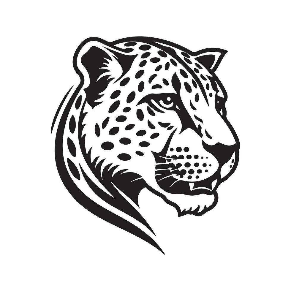 guepardo, Clásico logo línea Arte concepto negro y blanco color, mano dibujado ilustración vector