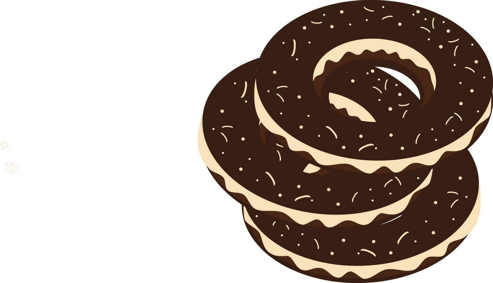 ilustración de chocolate rosquillas en marrón color. vector