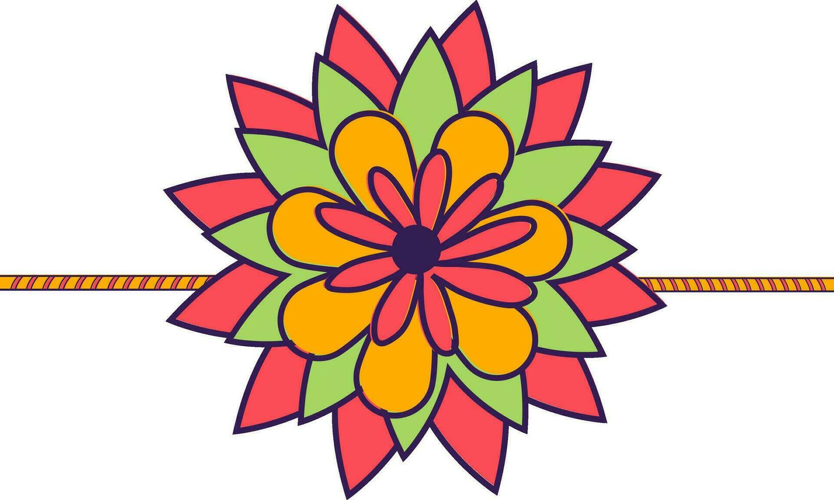 Illustration of colorful decorated Rakhi. vector