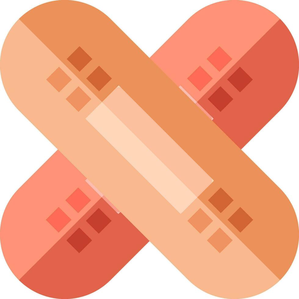 Pair of Bandage icon in orange and red color. vector