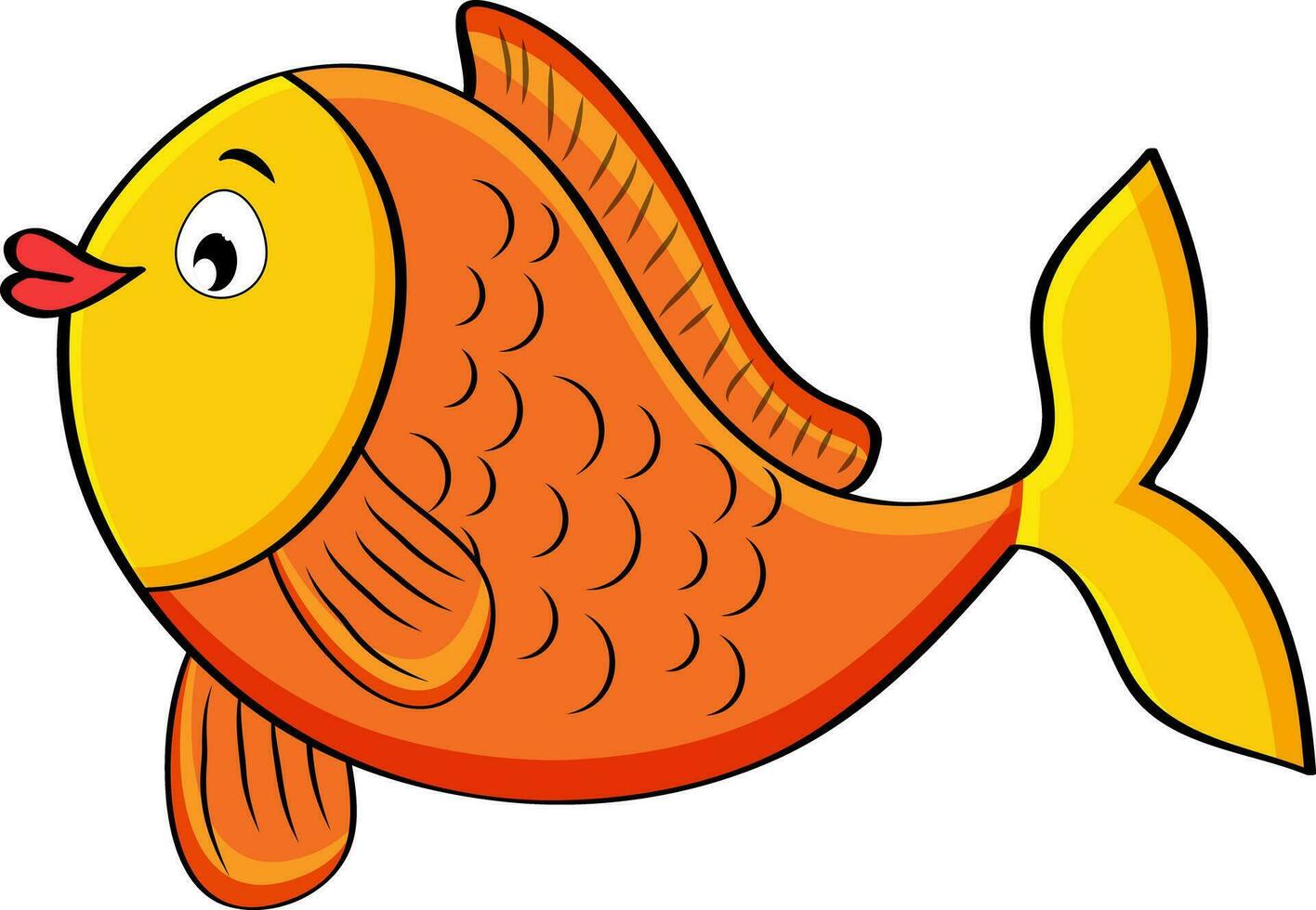 Illustration of a cute colorful fish. vector