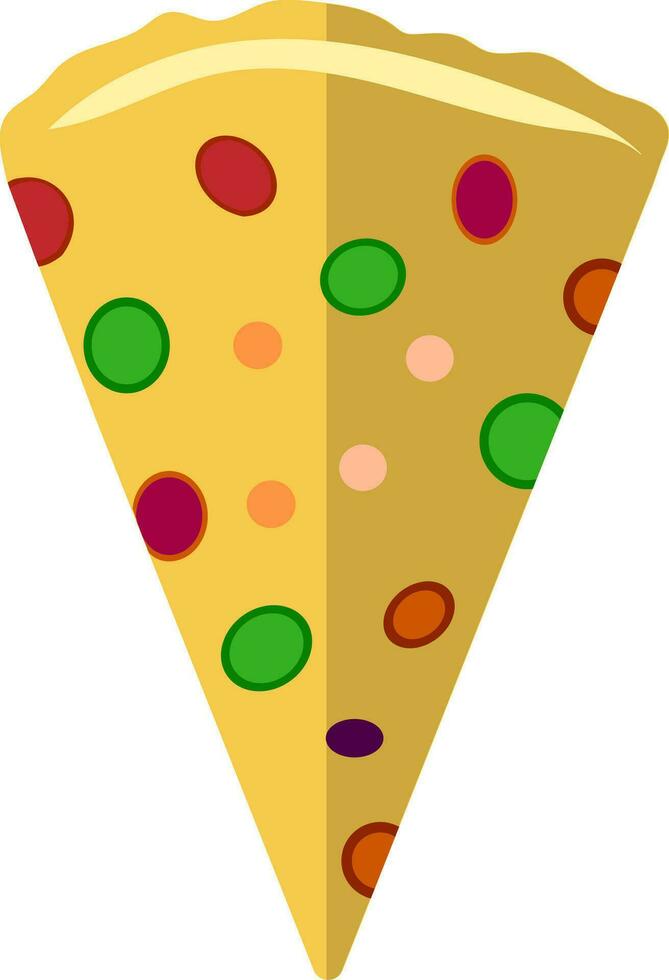 Decorated slice of pizza. vector