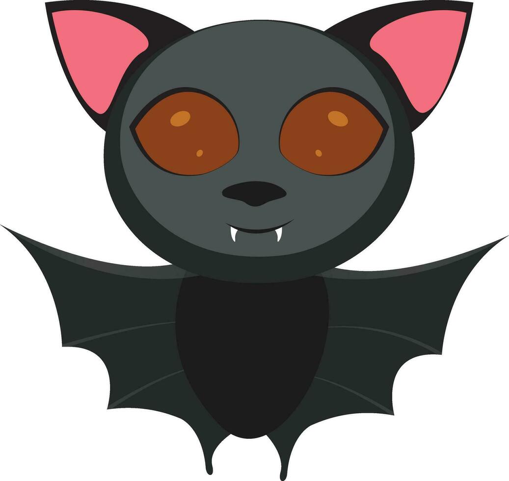 Scary Bat animal character in flying pose. vector