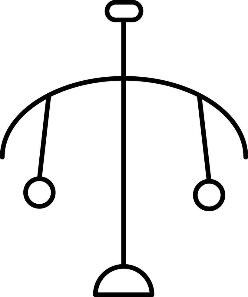 Mobile crib icon in thin line art. vector