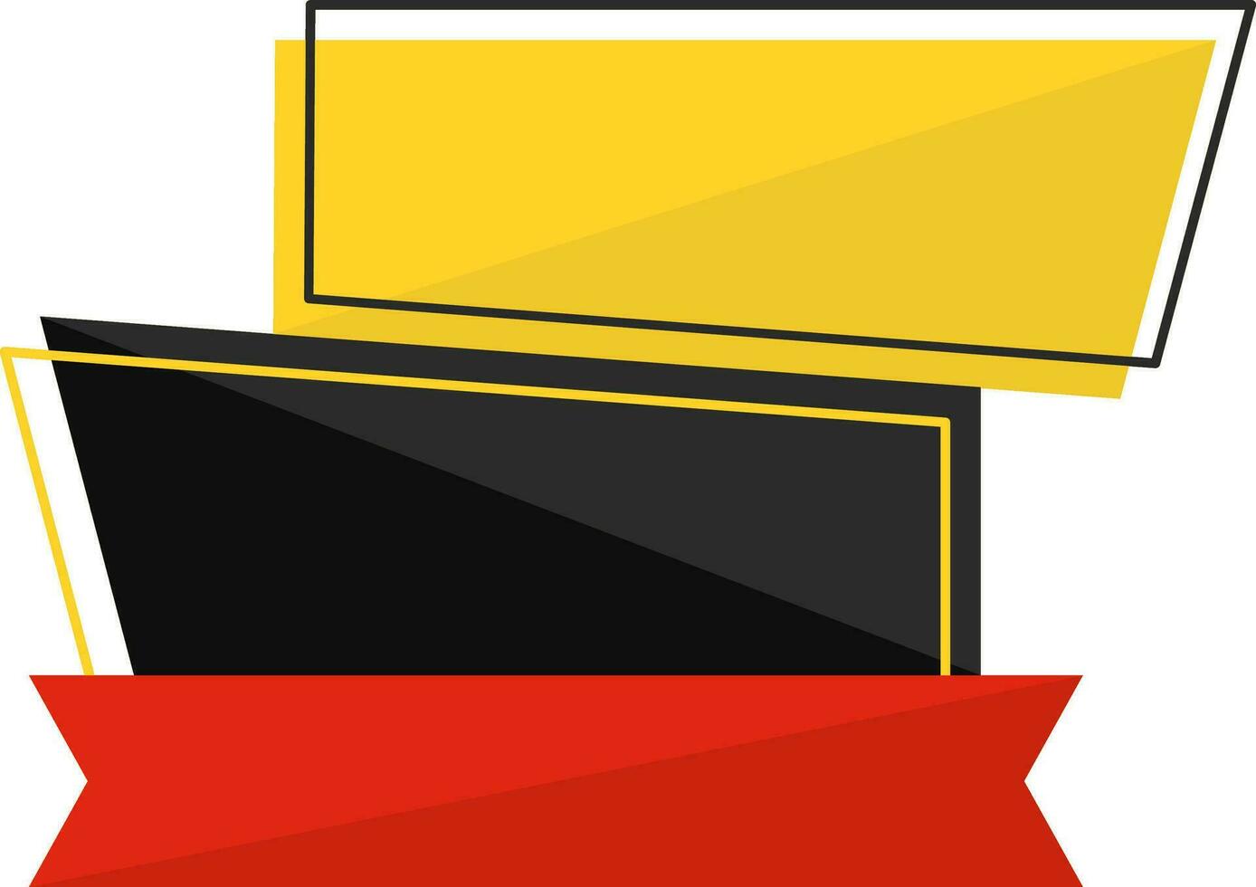 Three Step Rectangular Strip Element In Tricolor. vector