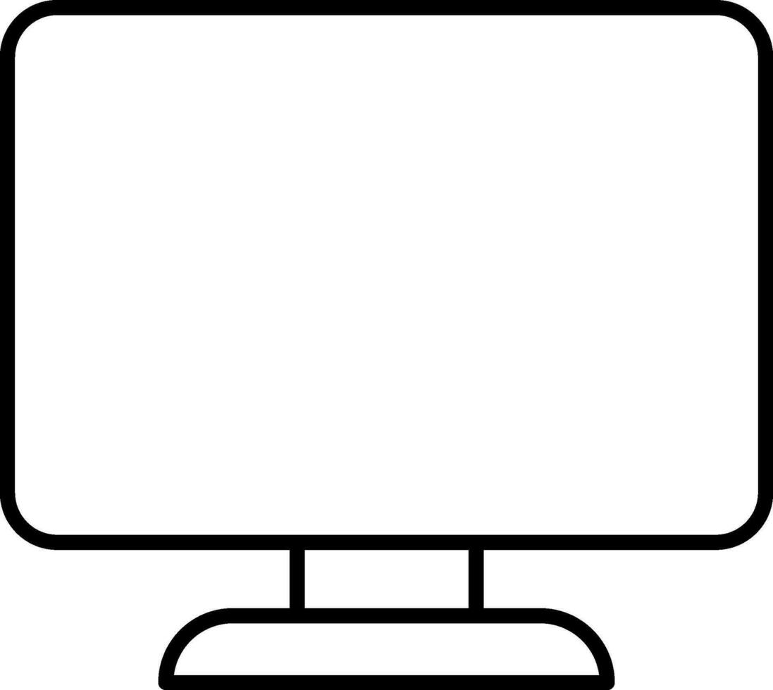Computer icon or symbol in black line art. vector