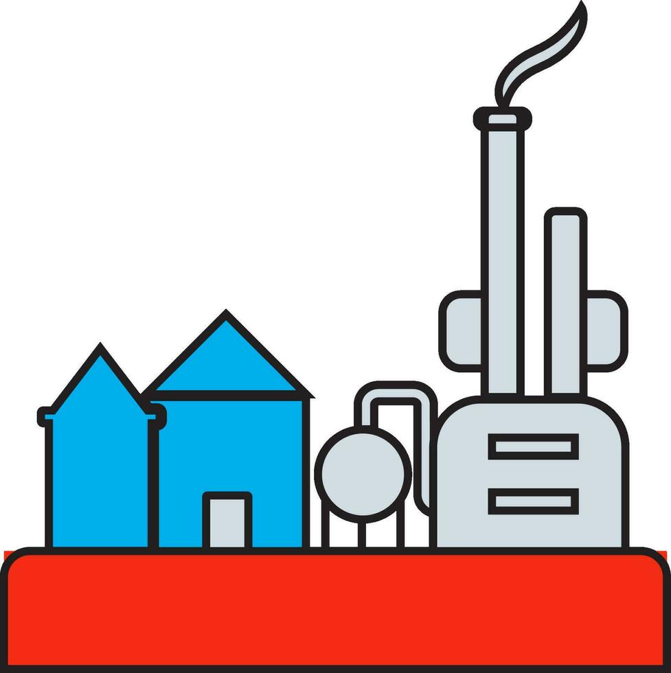 Colorful Oil refinery machine icon. vector