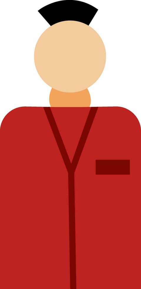 Character of a boy in train conductor. vector