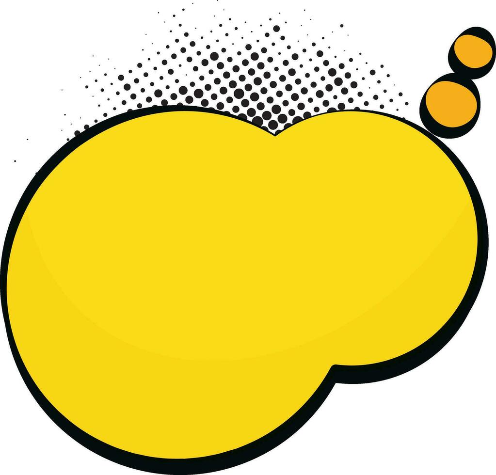 Blank speech bubble in yellow color. vector