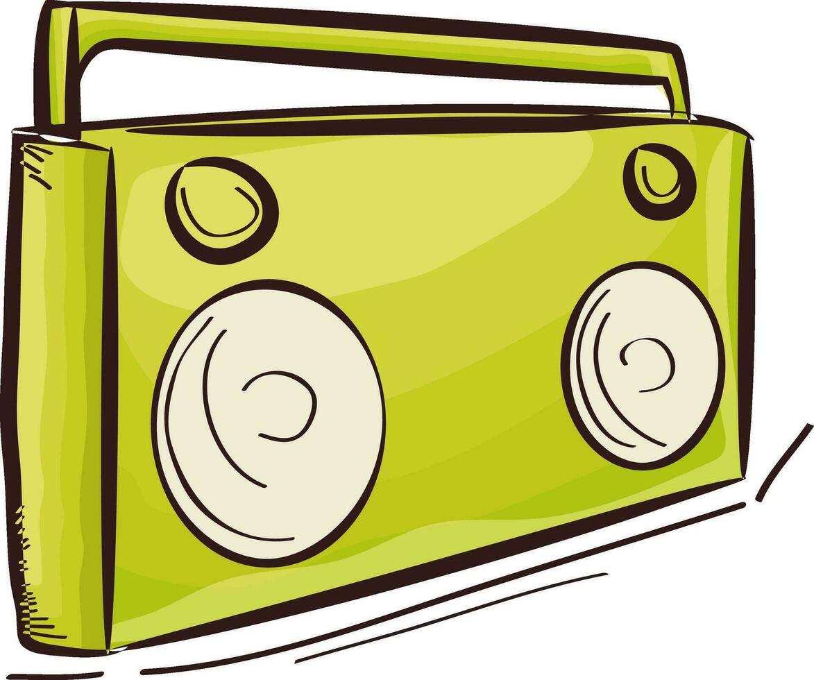 Retro old style radio. vector