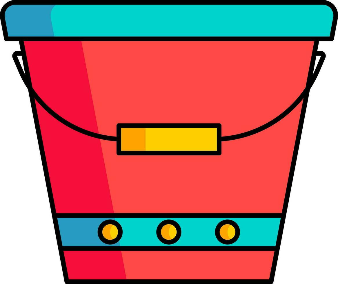 Vector illustration of Colorful Bucket icon.