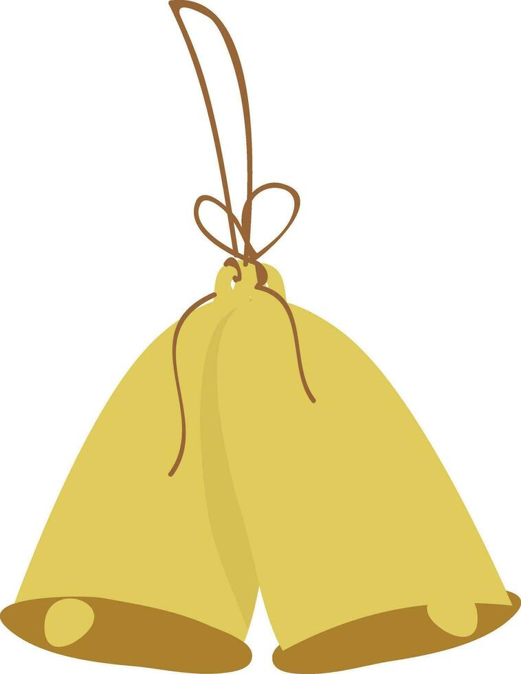 Icon of christmas bells in golden color. vector