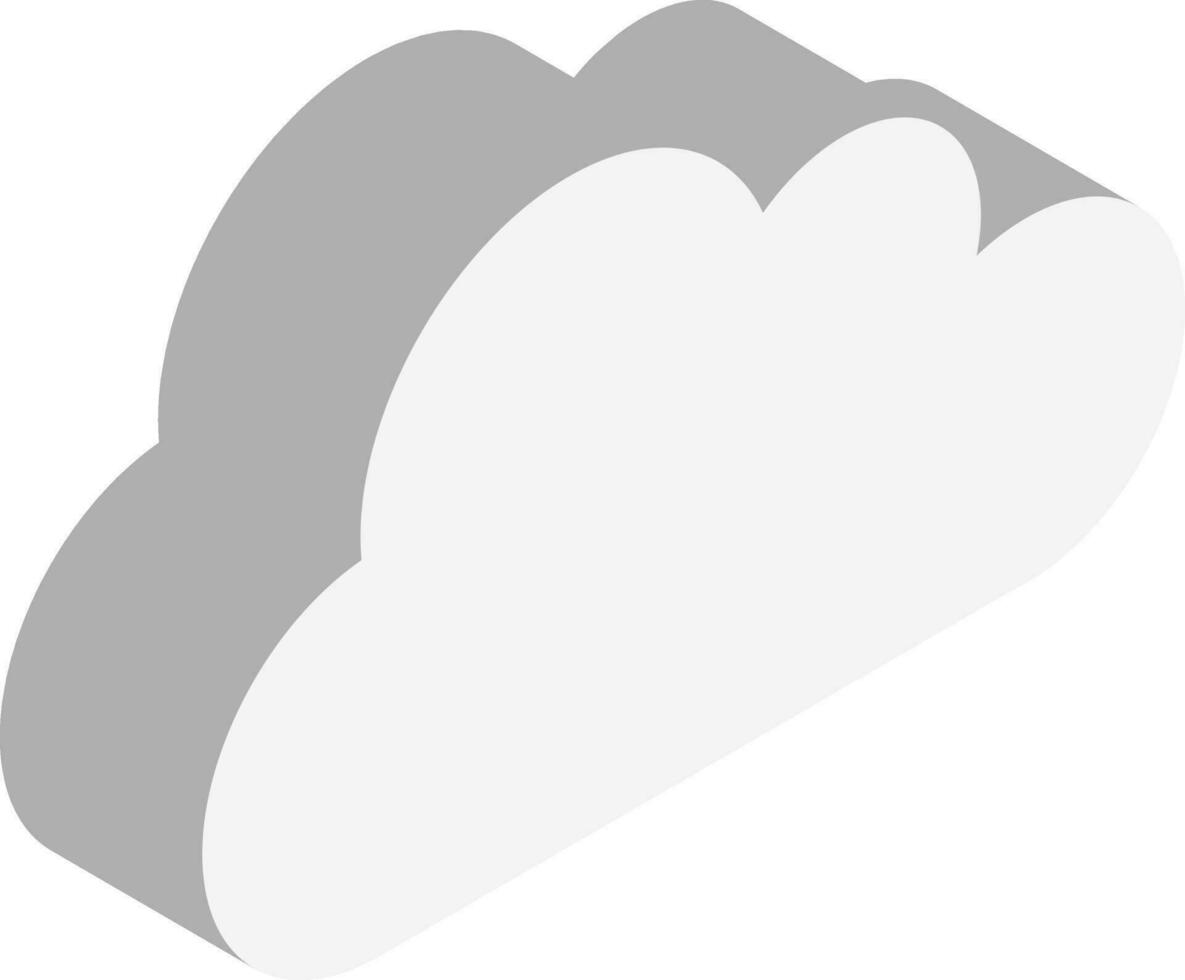 Flat illustration of cloud isometric icon. vector