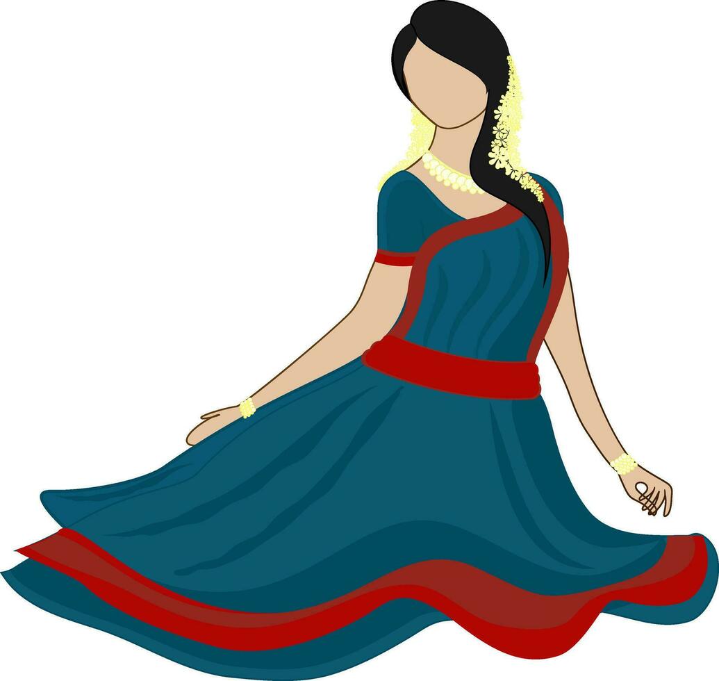 South indian girl character. vector