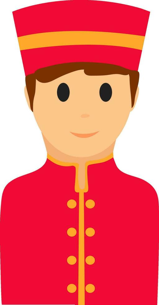 Illustration of bellhop or porter. vector