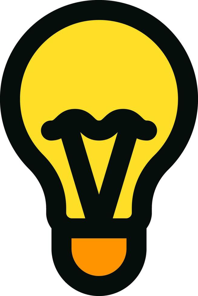 idea o ligero bulbo icono en amarillo y negro color. vector