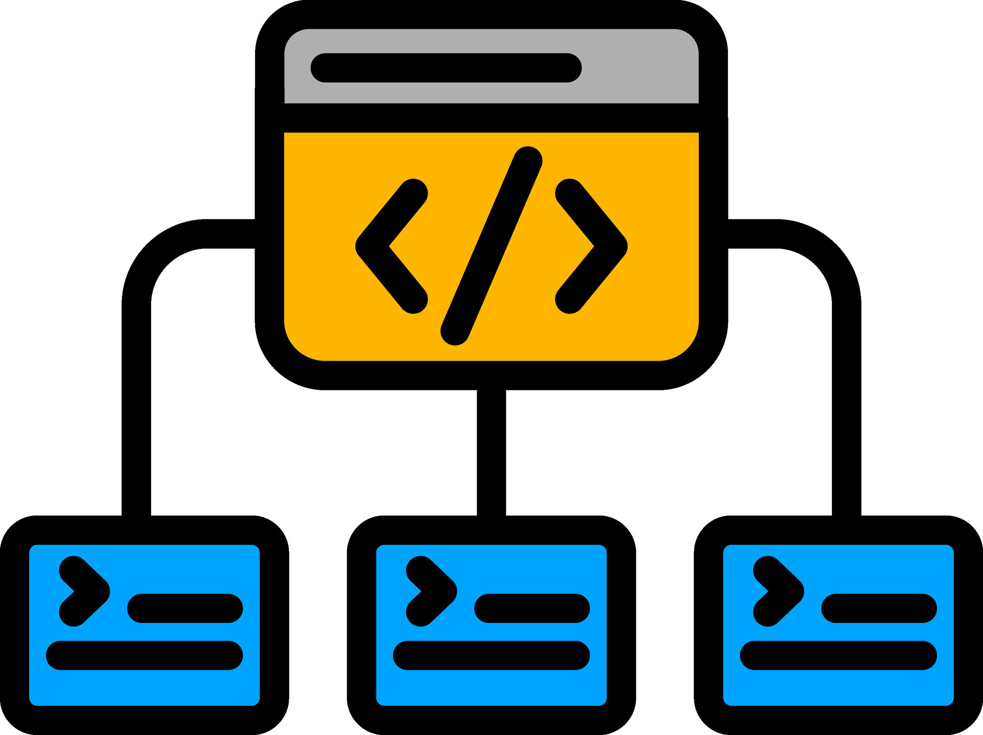 Programming Networking Page Icon in Yellow and Blue color. 27617102 ...