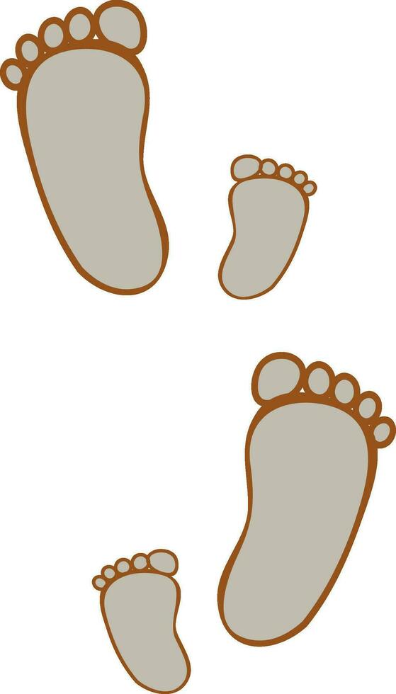 Flat illustration of big and small footprints. vector