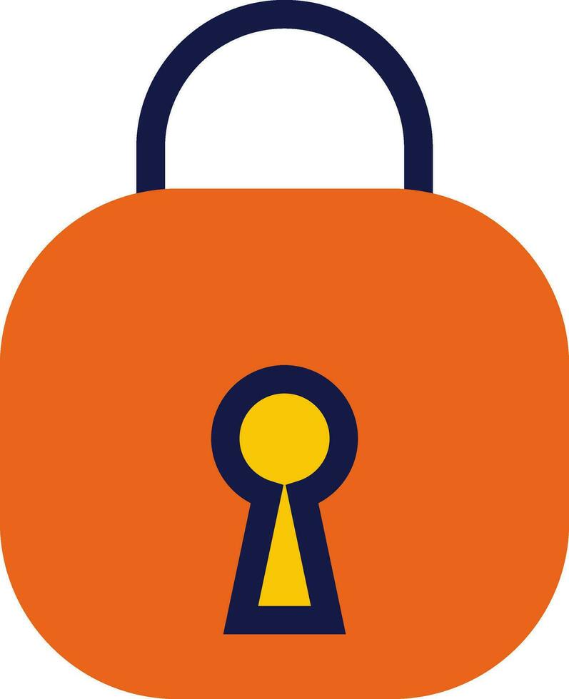 Flat illustration of a lock icon. vector