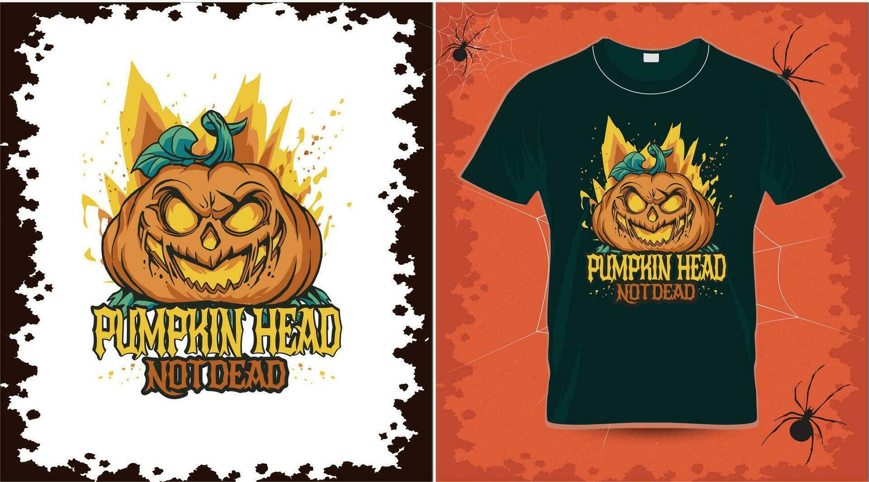 calabaza cabeza no muerto camiseta vector