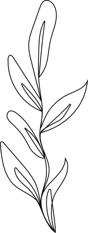 Tropical Leaf Line Art vector