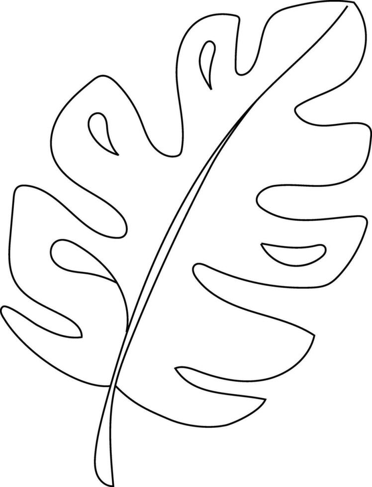 Tropical Leaf Line Art vector