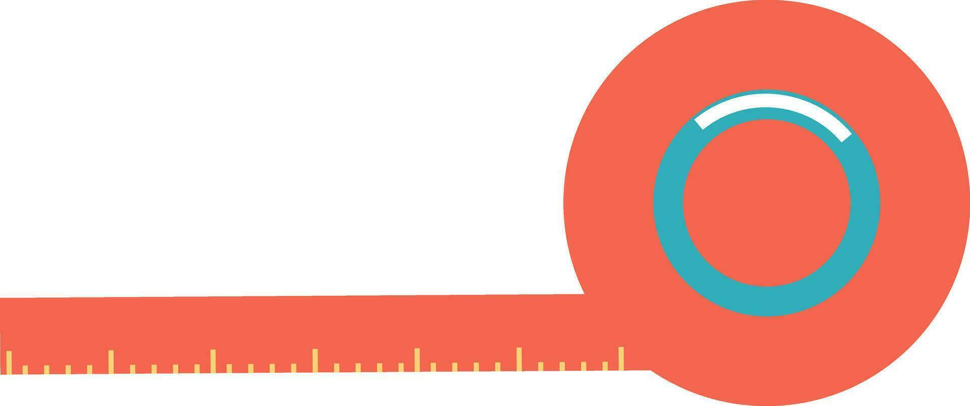 Orange and blue rolled measuring tape. vector