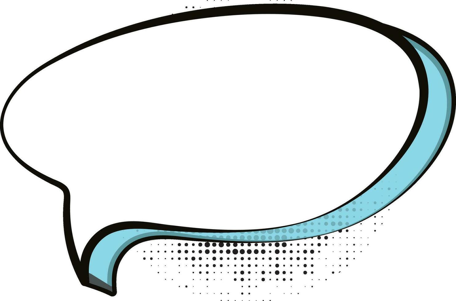 Speech bubble in white and blue color. vector