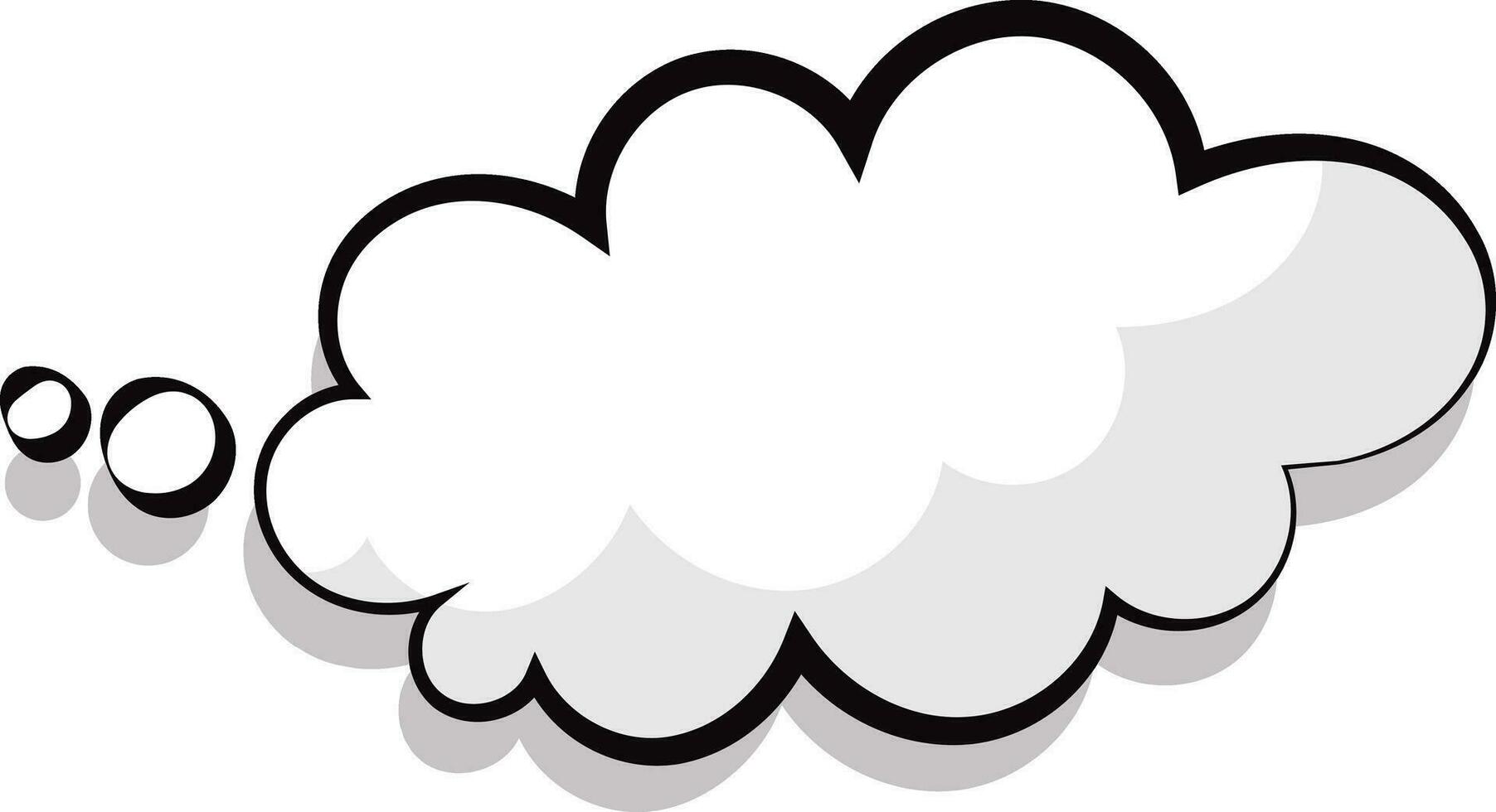 blanco cómic habla burbuja en nube forma. vector