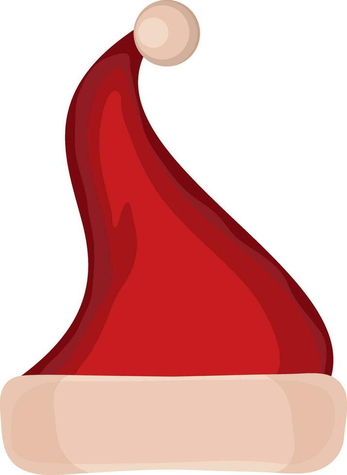 Flat illustration of red santa hat for Christmas. vector