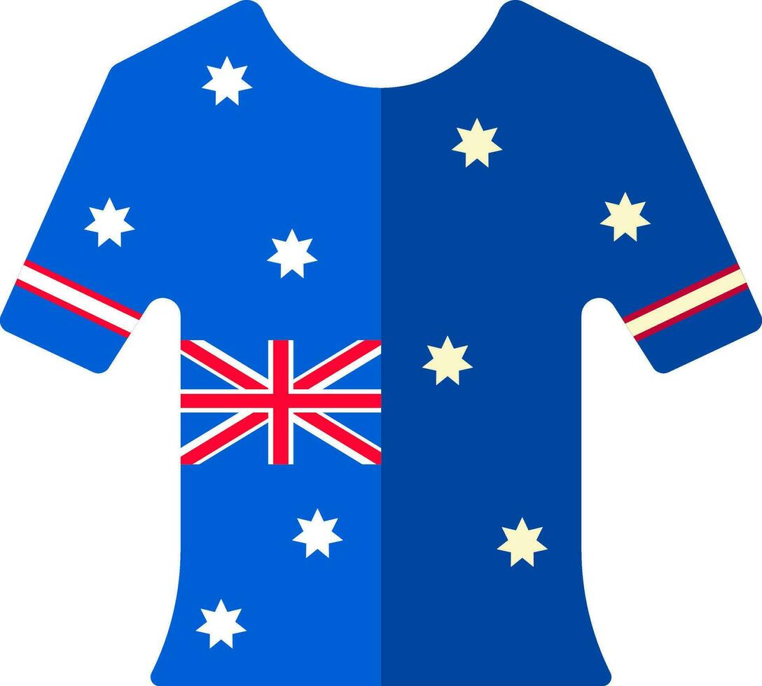 Australia Flag color t-shirt icon in flat style. vector