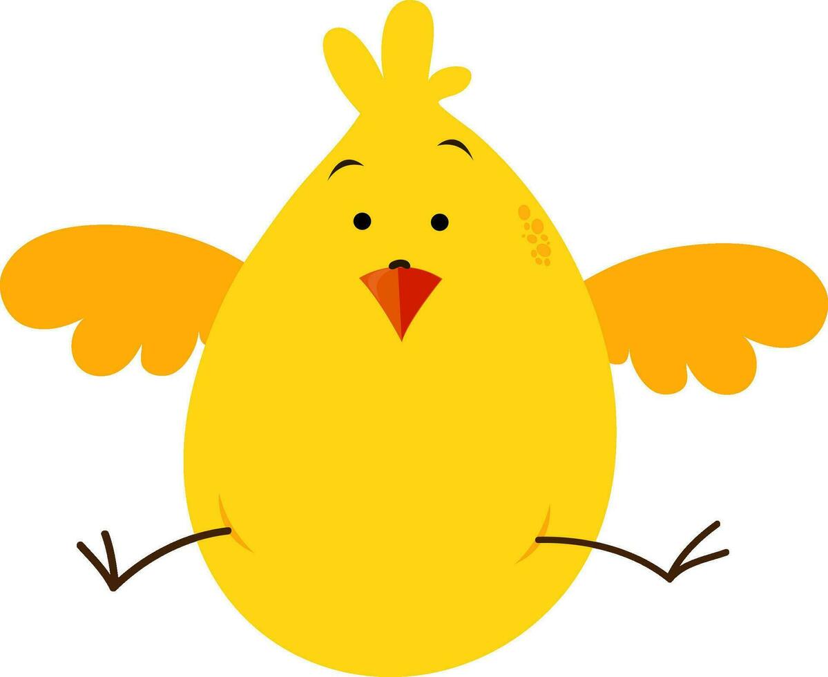 Cartoon character of cute chick. vector