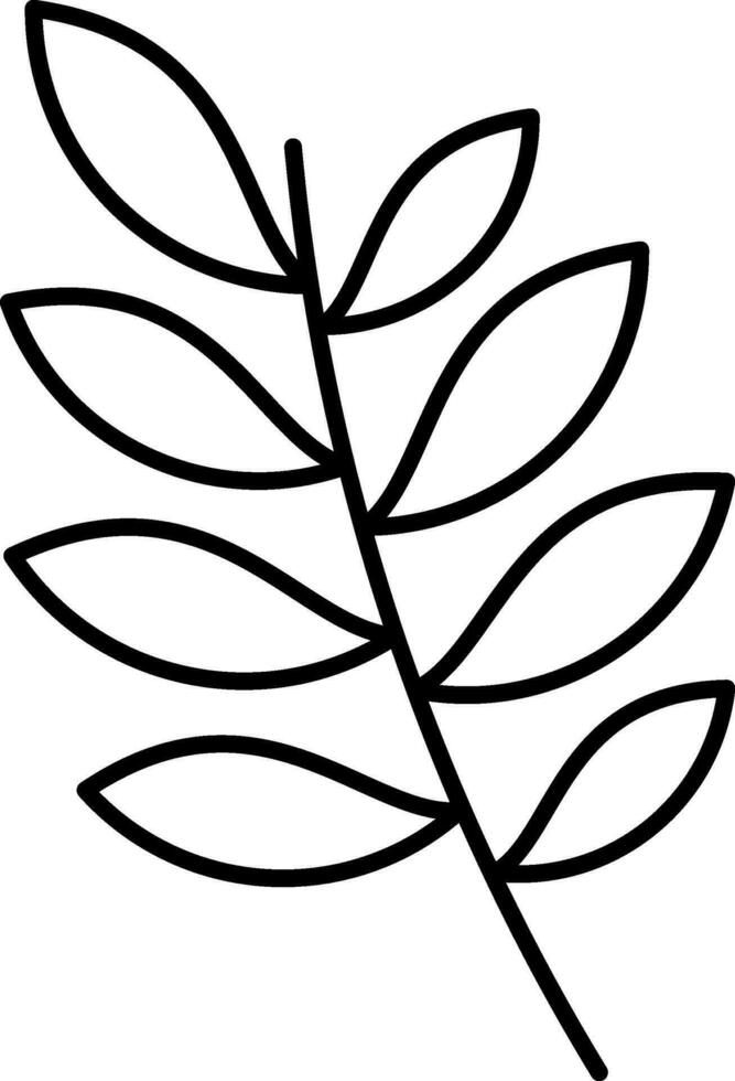 Leaf Branch icon in black line art. vector