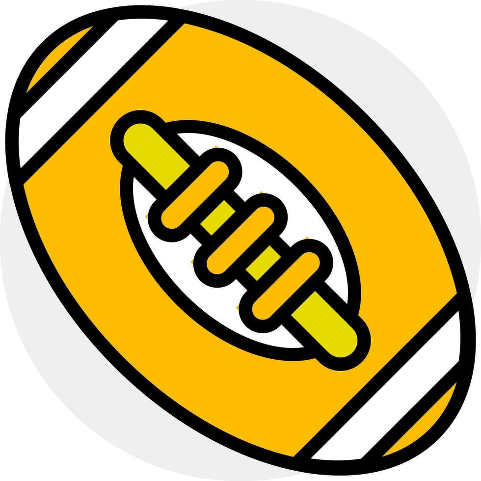 Rugby ball icon in yellow color. vector