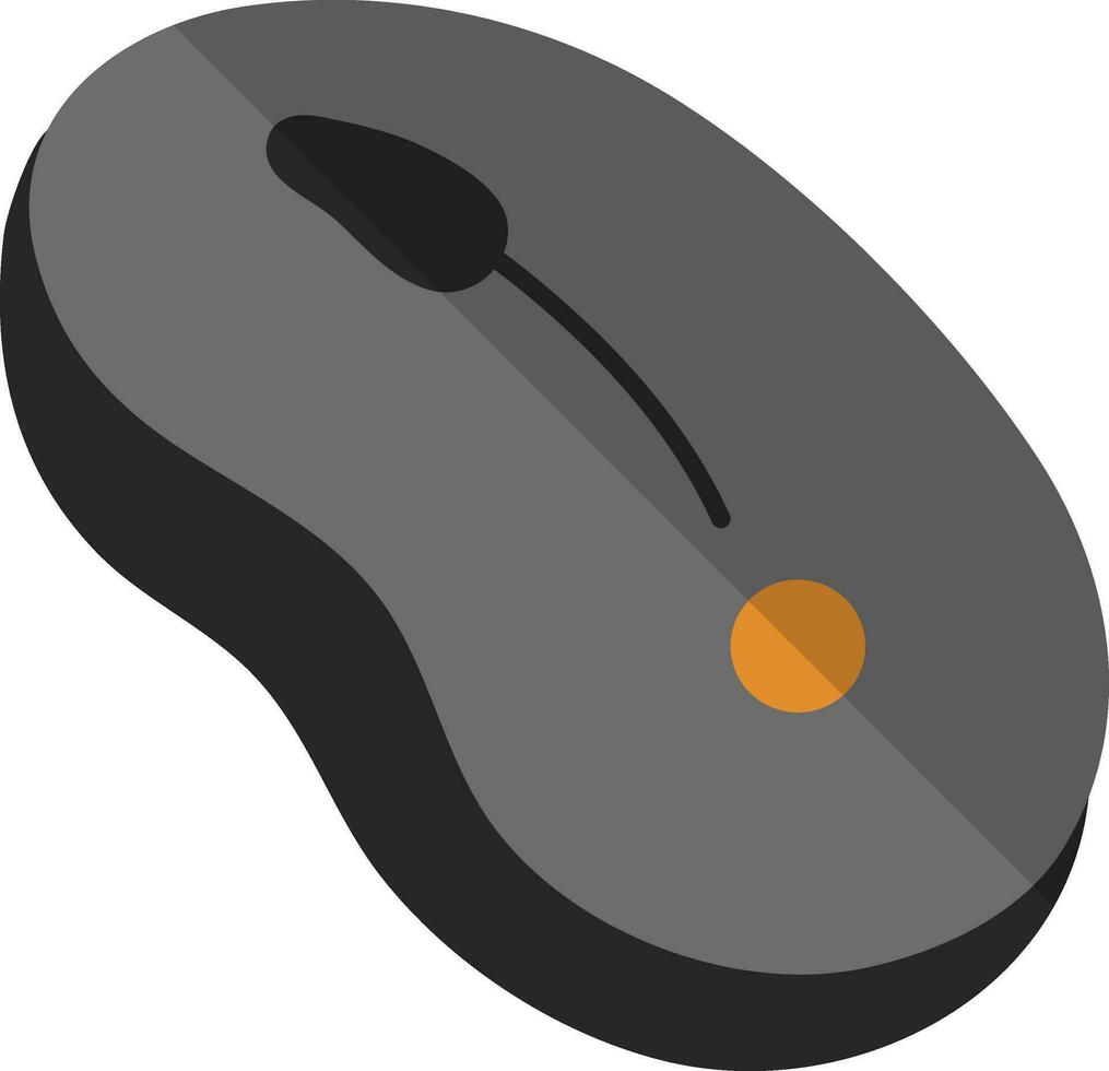 Flat style mouse in grey color. vector