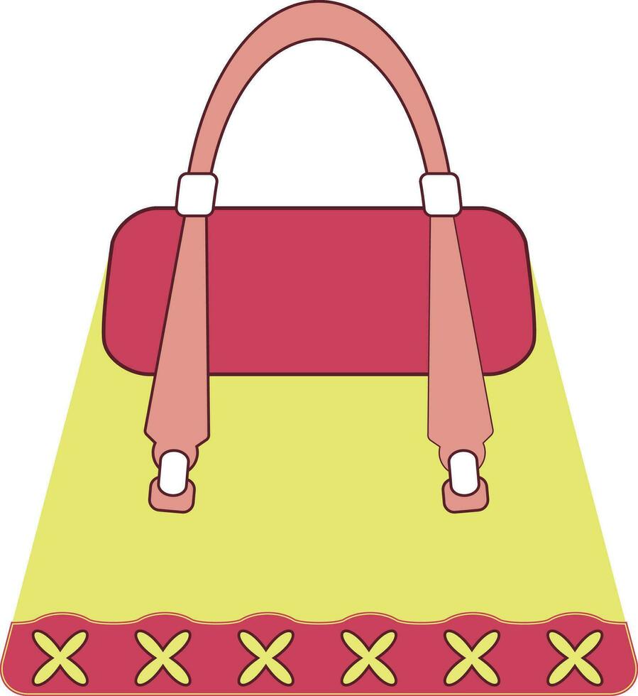 Flat illustration of hand bag. vector