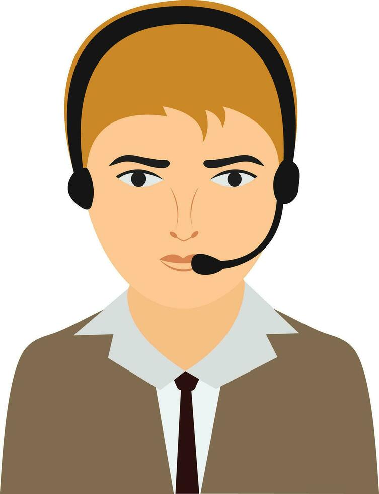 personaje de un cliente apoyo operador. vector