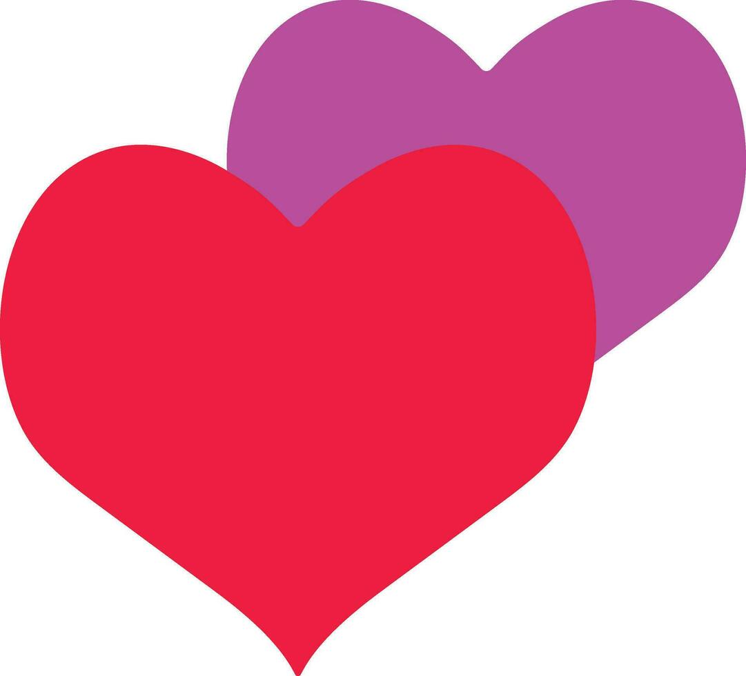 Sign of two color of heart icon. vector