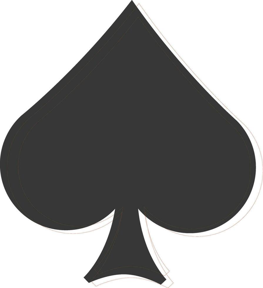 Playing card spade sign or symbol. vector
