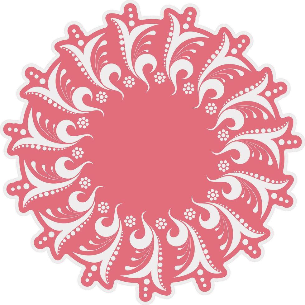 Floral design pattern on pink color background. vector