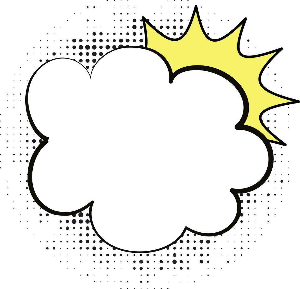 Yellow and white blank speech bubble. vector