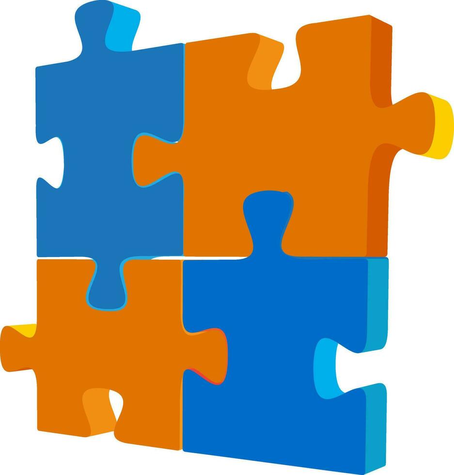 Puzzle pieces infographic elements. vector
