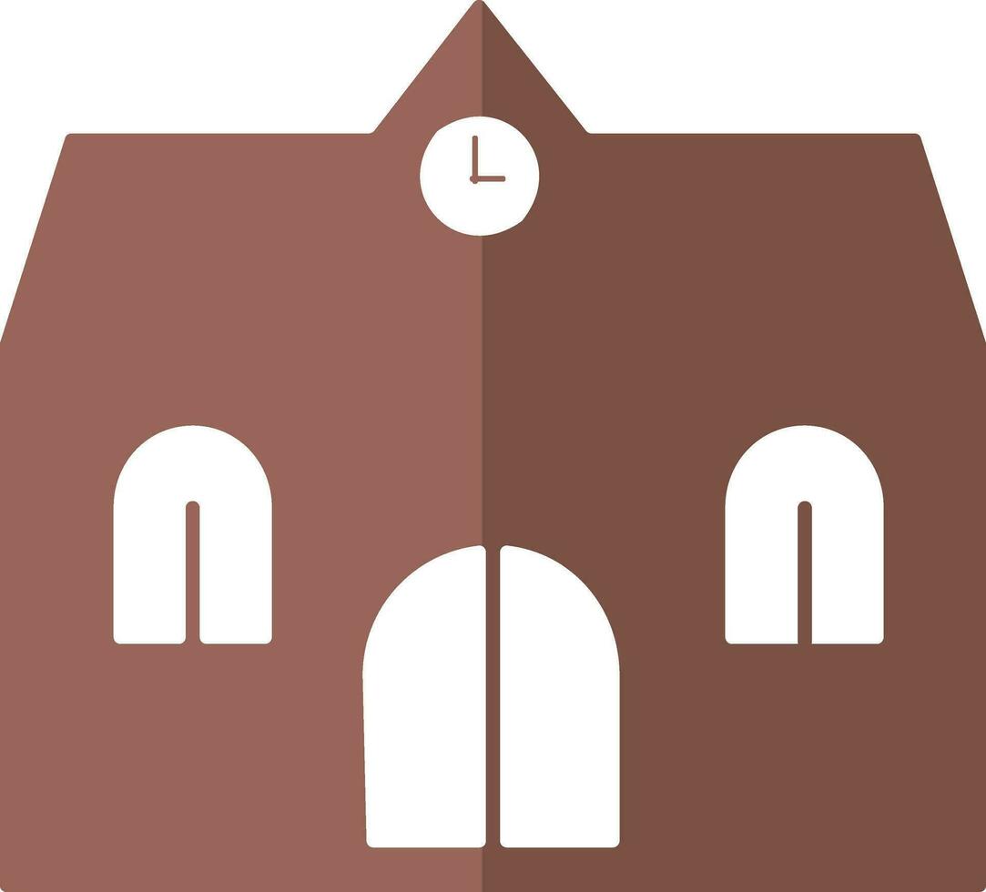 Building in brown and white color. vector