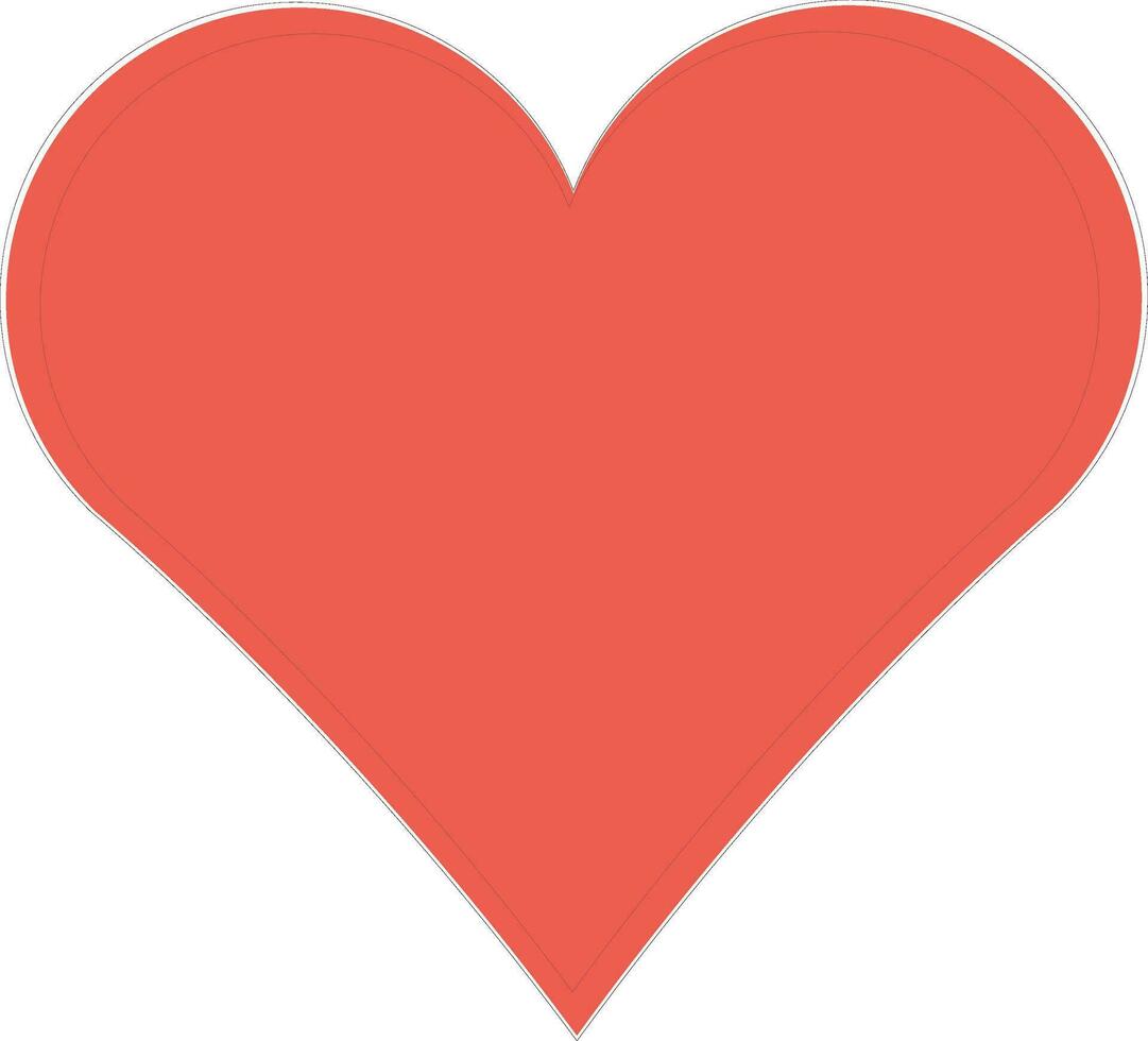 Illustration of heart, Playing card symbol. vector